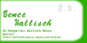 bence wallisch business card